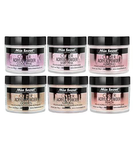 Mia Secret Cover Acrylic Powder 2 oz Beige/Nude/Pink/Rose/Cool Pink/ Baby Pink/ Almond/ Golden/ Natural/ Peach 10pcs Set