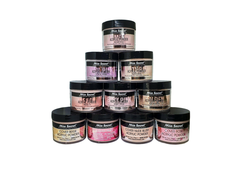 Mia Secret Cover Acrylic Powder 2 oz Beige/Nude/Pink/Rose/Cool Pink/ Baby Pink/ Almond/ Golden/ Natural/ Peach 10pcs Set