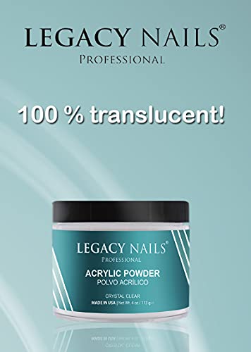 Legacy Nails Acrylic Powder 4oz Crystal Clear