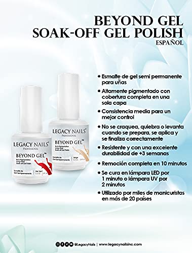 LEGACY NAILS Professional Beyond Gel Soak-Off Nail Gel Polish Full Coverage Highly Pigmented Gel Nail Polish