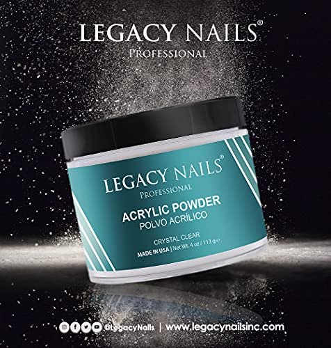 Legacy Nails Acrylic Powder 4oz Crystal Clear