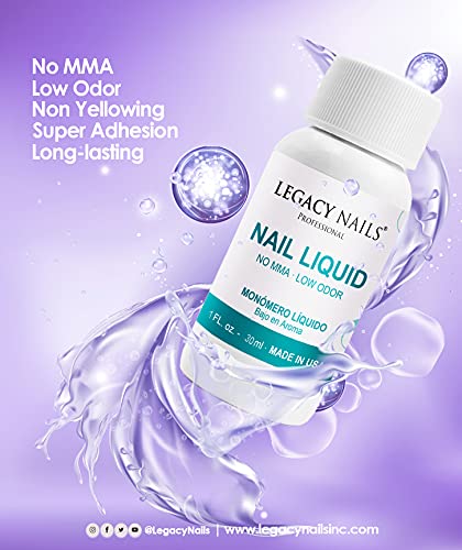 LEGACY NAILS Professional Nail Sculpting Liquid Monomer 32oz - Acrylic Monomer Liquid Acrylic Powder System Nail Extension