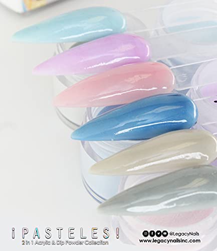 Legacy Nails Professional PASTELES COLLECTION Acrylic Powder Kit 6 Colors Nail Art