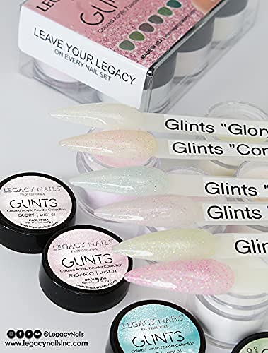 Legacy Nails Professional GLINTS COLLECTION Acrylic Powder Kit 6 Colors Nail Art