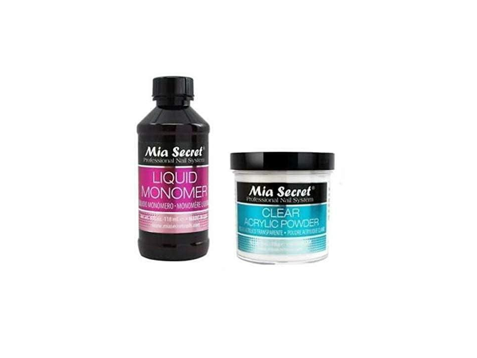 MIA SECRET 4oz Liquid Monomer + 4oz Clear Acrylic Powder Nail Art System