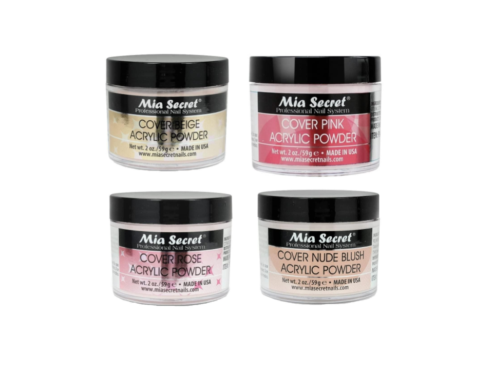 Mia Secret Cover Acrylic Powder 2oz (Beige/Nude/Pink/Rose) 4pcs Set