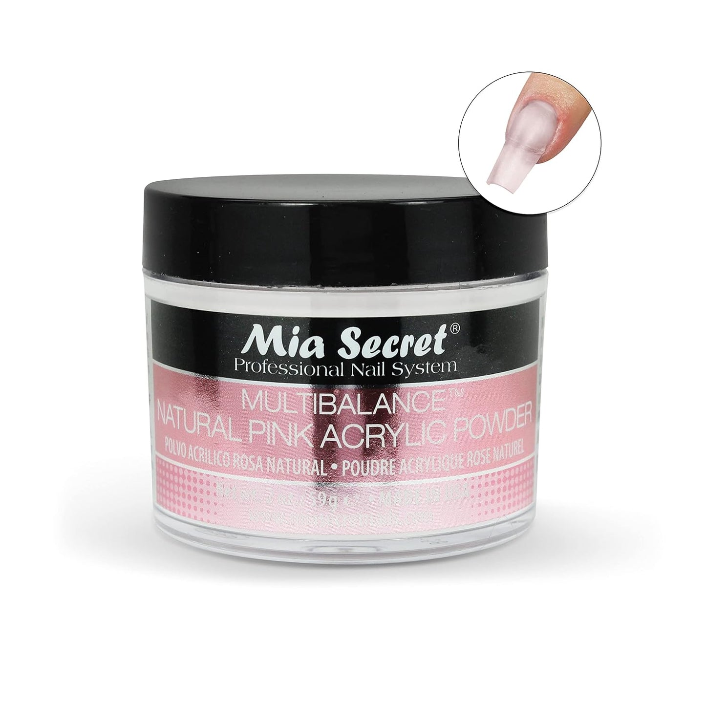 Mia Secret Acrylic Powder 2oz Multi Balance Natural Pink