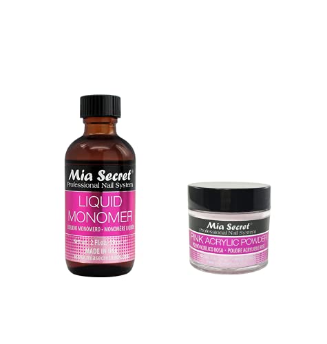 Mia Secret Liquid Monomer 2 oz and Pink Powder 1 oz