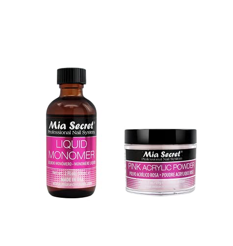 Mia Secret Liquid Monomer 2 oz and Pink Powder 2 oz