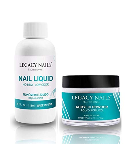 LEGACY NAILS- 4oz Liquid Monomer with 2oz Acrylic Powder (Clear)