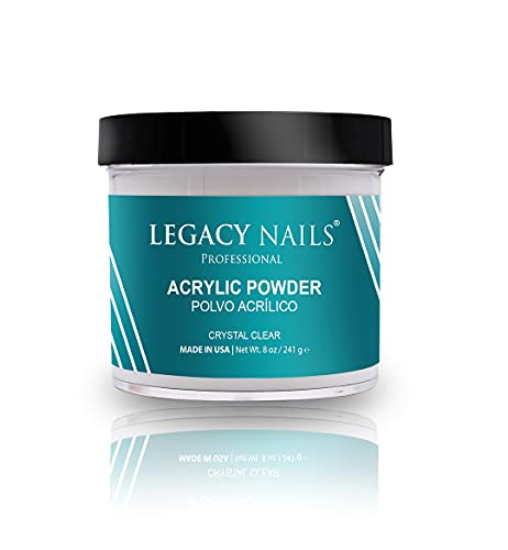 Legacy Nails Acrylic Powder 8oz Crystal Clear