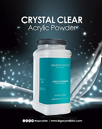 Legacy Nails Acrylic Powder 1lbs/ 16oz Crystal Clear & Pink 2pcs Set