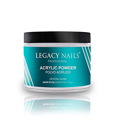 Legacy Nails Acrylic Powder 4oz Crystal Clear