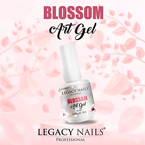 Legacy Nails Blossom Art Gel 0.5oz. Clear Nail Blooming Gel Polish for Nail Art Decoration Blooming Effect Nail Art Gel DIY and Salon Use Blossom Gel for Manicure Art Design with Nail Pen