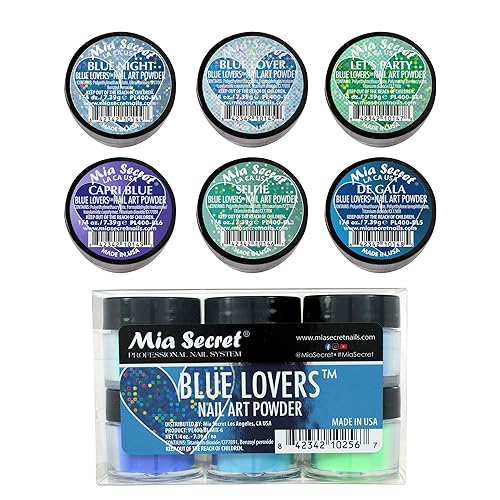 Mia Secret Acrylic Nail Art Powder Collection (BLUE LOVERS) 6PCS