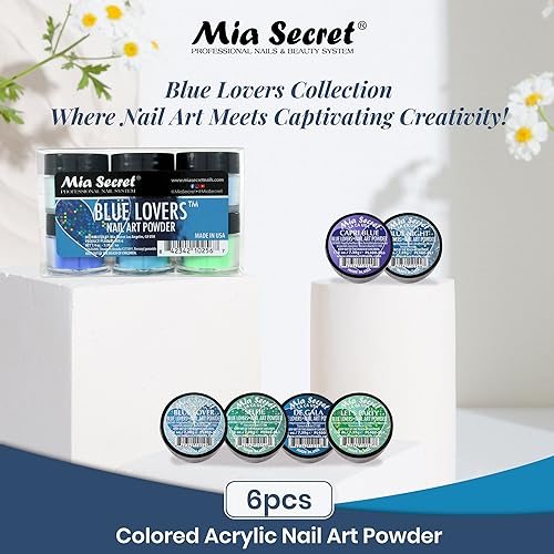 Mia Secret Acrylic Nail Art Powder Collection (BLUE LOVERS) 6PCS