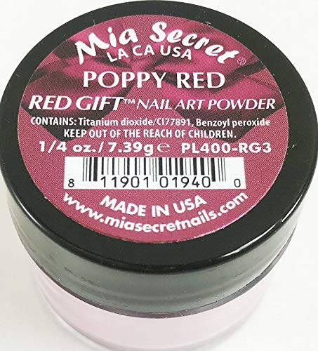 Mia Secret Nail Art Powder RED GIFT Collection - .25 oz (Poppy Red)